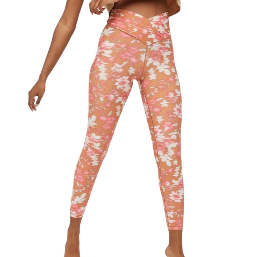 OFFLINE By Aerie Real Me Floral Crossover High Waisted Leggings SZ S Athleisure